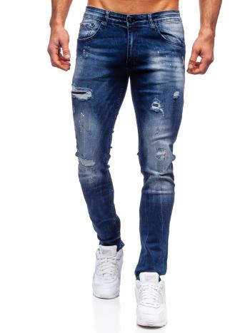 Granatowe spodnie jeansowe męskie regular fit Denley 4004