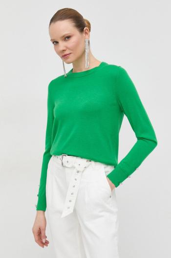 Vlnený sveter MICHAEL Michael Kors dámsky, zelená farba, tenký