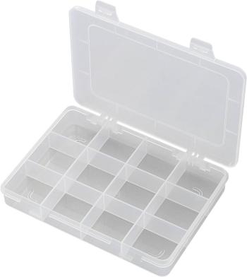 TRU COMPONENTS E-110 krabička na drobné súčiastky, (d x š x v) 184 x 124 x 25 mm, Priehradiek: 12, pevné rozčlenenie, 1