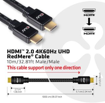 club3D HDMI prepojovací kábel #####HDMI-A Stecker, #####HDMI-A Stecker 10.00 m čierna CAC-2313 samozhášavý, high speed H