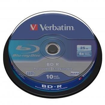 Verbatim BD-R, Single Layer 25GB, cake box, 43742, 6x, 10-pack, pro archivaci dat