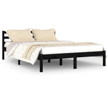 Rám postele masívna borovica 140 × 200 cm čierny, 810434