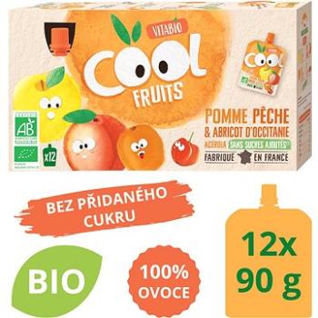 VITABIO Ovocné BIO kapsičky Cool Fruits jablko, broskyňa, marhuľa a acerola 12× 90 g (3288131654034)