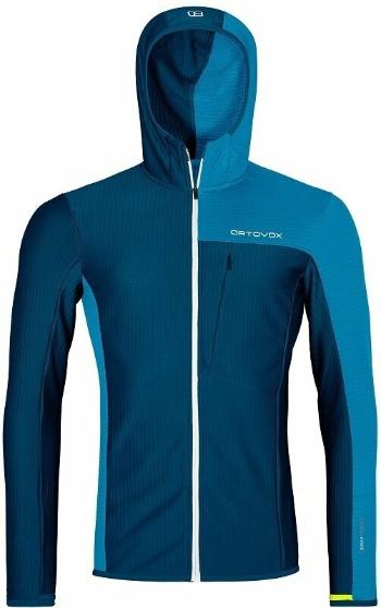 Ortovox Fleece Light Grid Hooded Jacket M Petrol Blue 2XL