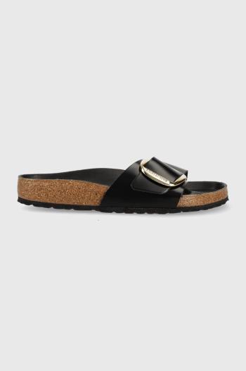 Kožené šľapky Birkenstock Madrid dámske, čierna farba, 1022541