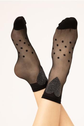Čierne vzorované ponožky Fairy Tale 15DEN