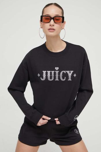 Mikina Juicy Couture dámska, čierna farba, s nášivkou