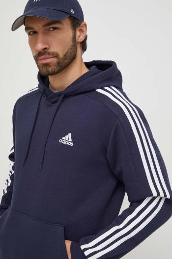 Mikina adidas pánska, tmavomodrá farba, s kapucňou, s nášivkou,  IJ6473