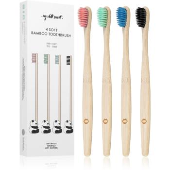 My White Secret Bamboo Toothbrush bambusová zubná kefka soft 4 ks