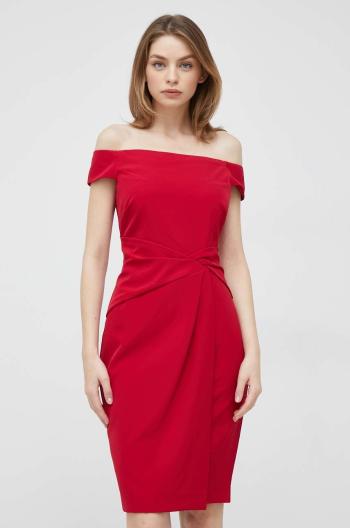 Šaty Lauren Ralph Lauren červená farba, mini, priliehavá
