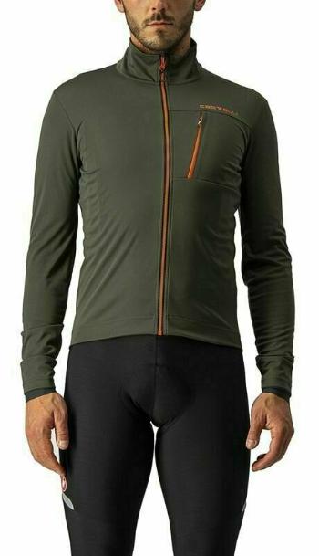 Castelli Go Jacket Military Green/Fiery Red M