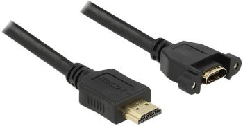 Delock HDMI predlžovací kábel #####HDMI-A Stecker, #####HDMI-A Buchse 1.00 m čierna 85102 možno skrutkovať, pozlátené ko