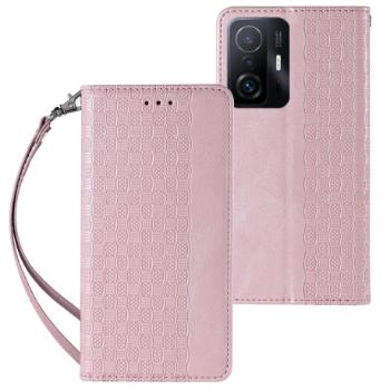 MG Magnet Strap knižkové kožené puzdro na Samsung Galaxy A52 5G, ružové