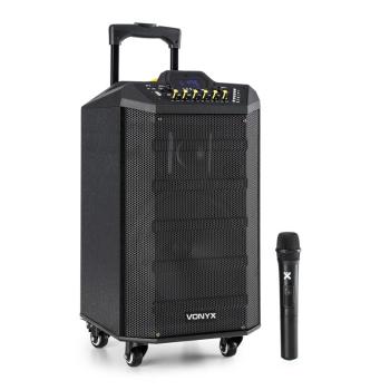 Vonyx VPS10, audio PA systém, 250W, USB/SD port, bluetooth, 12V/4,5Ah, batéria