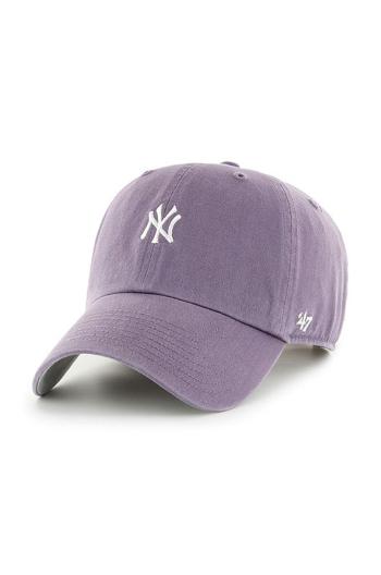 Čiapka 47brand Mlb New York Yankees fialová farba, s nášivkou