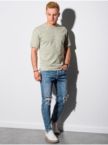 Pánske tričko bez potlače S1379 - olivová