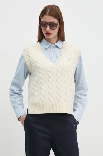 Vlnená vesta Polo Ralph Lauren béžová farba, 211949994