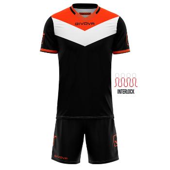 KIT CAMPO FLUO INTERLOCK NERO/ARANCIO FLUO Tg. S