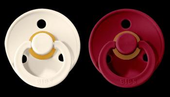 Bibs Colour Cumlíky z prírodného kaučuku - veľkosť 1, Ivory/Ruby, 1 x 2 ks