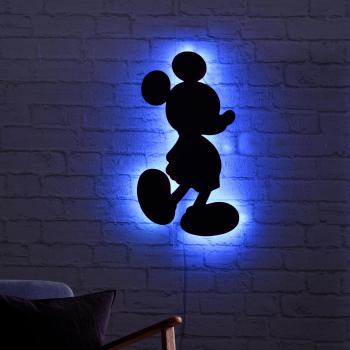 LED svetlo na stenu Mickey Mouse, modré podsvietenie