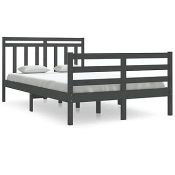 Rám postele sivý masívne drevo 120 × 190 cm Small Double, 3105287