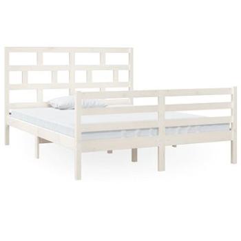 Rám postele biely masívne drevo 150 × 200 cm King Size, 3101289