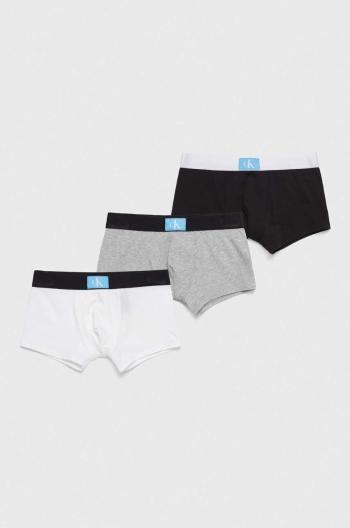 Detské boxerky Calvin Klein Underwear 3-pak šedá farba