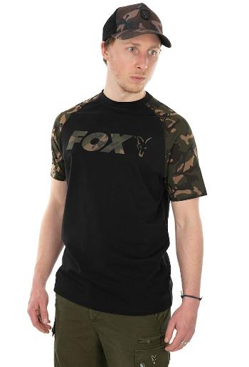 Fox tričko raglan t shirt black camo - xxl