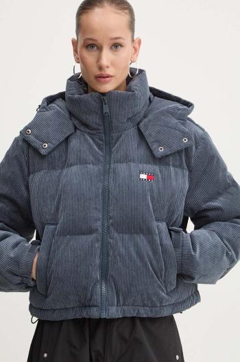 Páperová bunda Tommy Jeans dámska, tmavomodrá farba, zimná, oversize, DW0DW18297