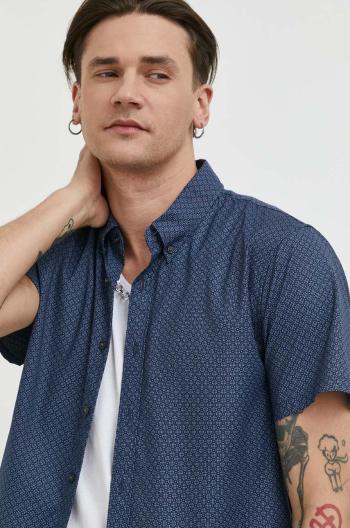 Košeľa Abercrombie & Fitch pánska, tmavomodrá farba, slim, s golierom button-down