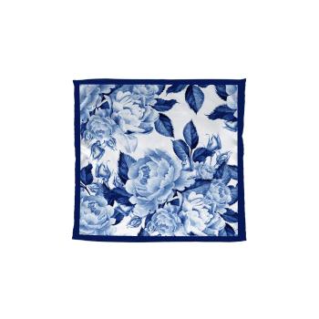 Modrá šatka Madre Selva Blue Flowers, 55 × 55 cm