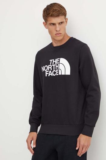 Mikina The North Face Easy Crew pánska, čierna farba, s potlačou, NF0A89FGJK31