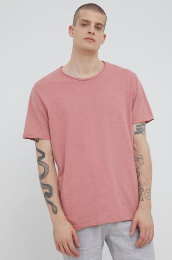 Bavlnené tričko Medicine ružová farba, jednofarebné,