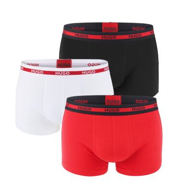 HUGO - boxerky 3PACK cotton stretch red & black color combo z organickej bavlny - limitovaná fashion edícia (HUGO BOSS)-XL (99-107 cm)