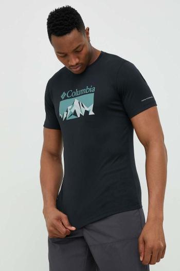 Športové tričko Columbia Zero Rules čierna farba, s potlačou