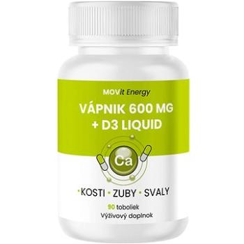 MOVit Vápnik 600 mg + D3 liquid, 90 toboliek (8594202100825) + ZDARMA Šatka Movit Energy