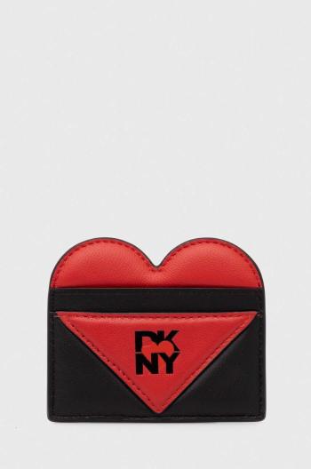 Kožené puzdro na karty Dkny HEART OF NY čierna farba, R411ZF07