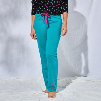 Blancheporte Pyžamové nohavice s potlačou "Enjoy" smaragdová 52