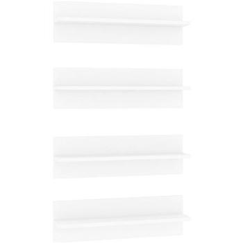 Shumee - Nástenné 4 ks biele 60×11,5×18 cm drevotrieska, 807316