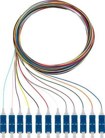 Rutenbeck 228040802 optické vlákno LWL prepojovací kábel [12x zástrčka SC - 12x kábel, otvorený koniec]  Singlemode OS2