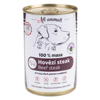 ALL ANIMALS konzerva hovädzí steak pre psov 400 g