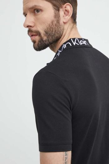 Polo tričko Calvin Klein pánske,čierna farba,jednofarebné,K10K112467