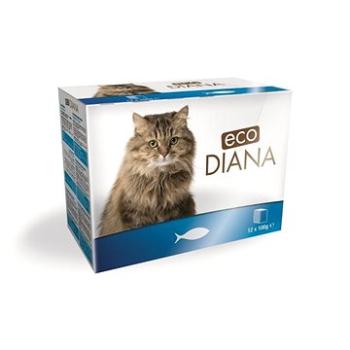 Eco Diana cat kapsičky rybie kúsky v omáčke 12× 100 g (3428460054017)