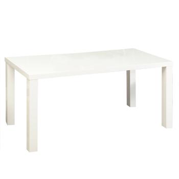 KONDELA Jedálenský stôl rozkladací, biela vysoký lesk HG, 140-180x80 cm, ASPER NEW TYP 1