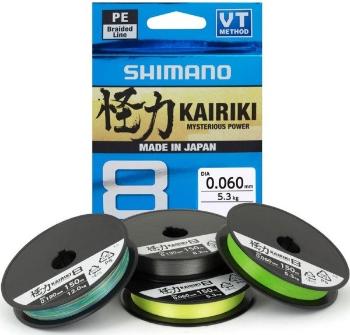 Shimano splietaná šnúra kairiki 8 zelená 150 m-priemer 0,10 mm / nosnosť 6,5 kg