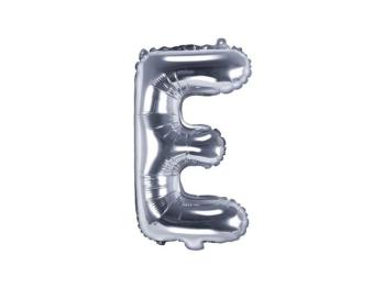 Fóliový balón písmeno "E", 35 cm, strieborný (NELZE PLNIT HELIEM) - PartyDeco