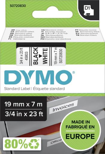 páska do štítkovača  DYMO D1 45803  Farba pásky: biela Farba písma:čierna 19 mm 7 m