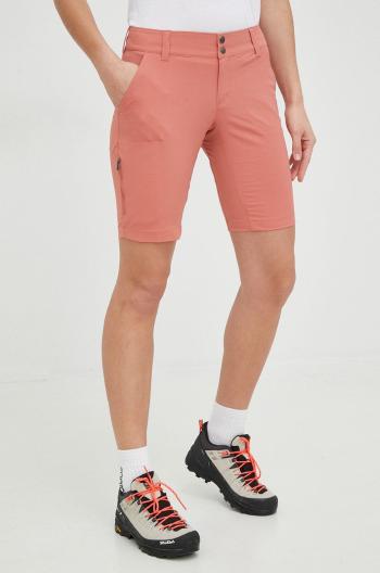 Turistické šortky Columbia Saturday Trail dámske, oranžová farba, jednofarebné, stredne vysoký pás