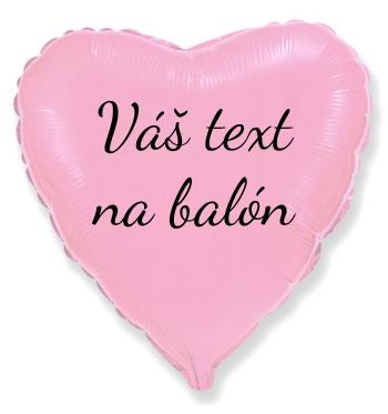 Fóliový balón s textom - Svetloružové srdce 45 cm