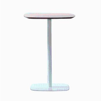 Barový stôl, dub/biela, MDF/kov, priemer 60 cm, HARLOV
